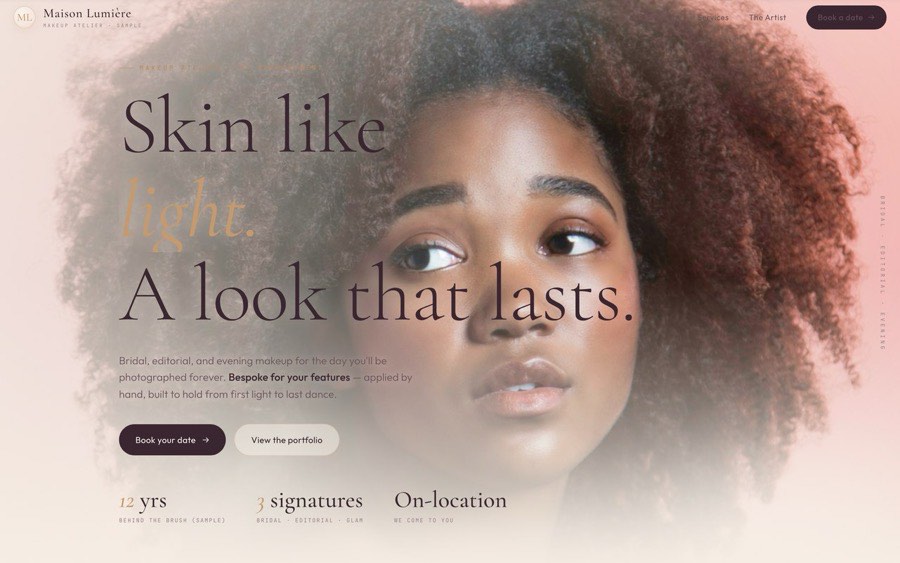 Beauty & Skincare — Aesthetics & skincare, a premium dark-navy website build by Opti·Algo